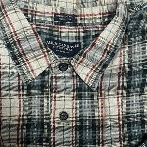 American Eagle Outfitters long sleeve brushed twill plaid shirt.